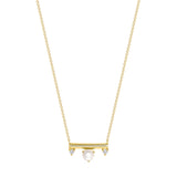 14k Gold Diamond and Pearl Bar Necklace