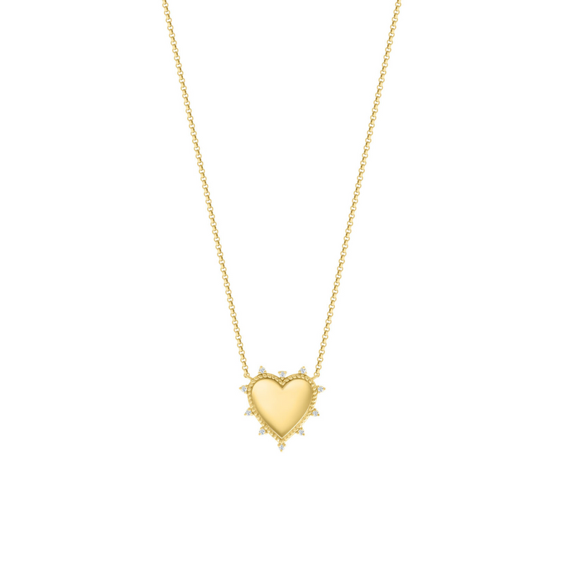 Petite Gold and Diamond Heart Necklace