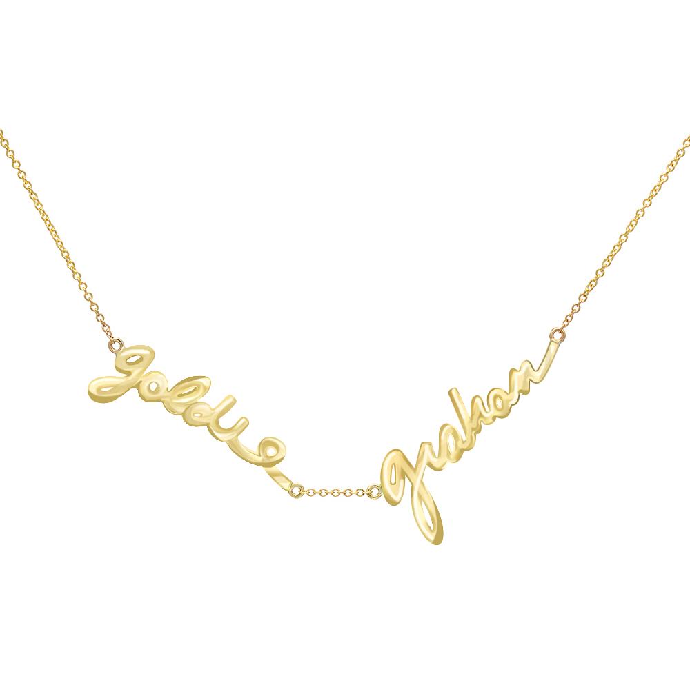 Custom two name top necklace