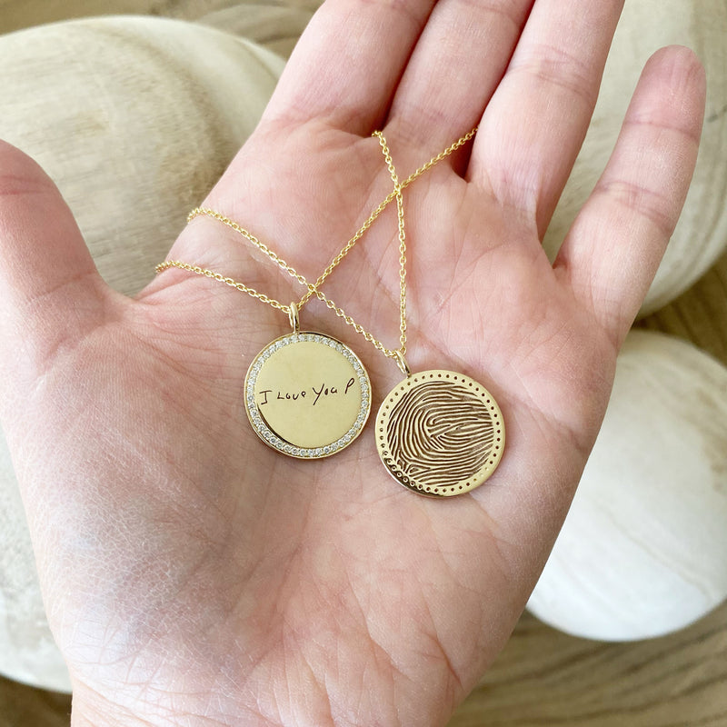 Men's Personalised Engraved Gold-Plated Open Sun Disc Pendant | HappyBulle