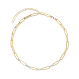 PAPERCLIP CHAIN AND DIAMOND NECKLACE