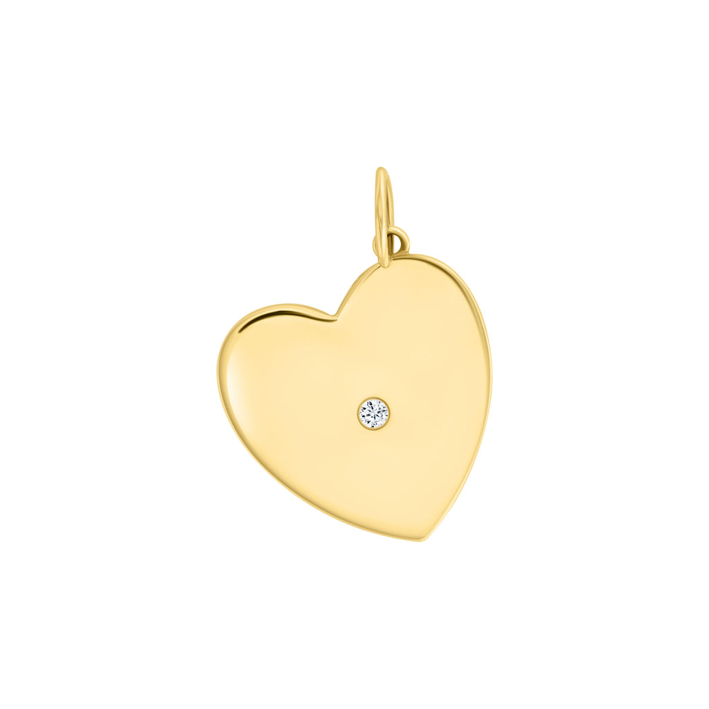 14K GOLD FLUTED HEART CHARM