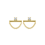 14k Gold Chain & Diamond Earrings