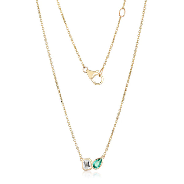 Toi et Moi Diamond & Emerald Necklace