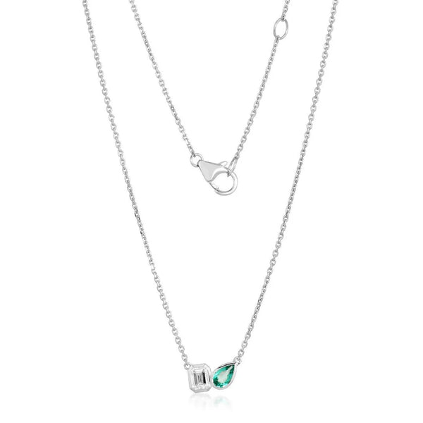 Toi et Moi Diamond & Emerald Necklace