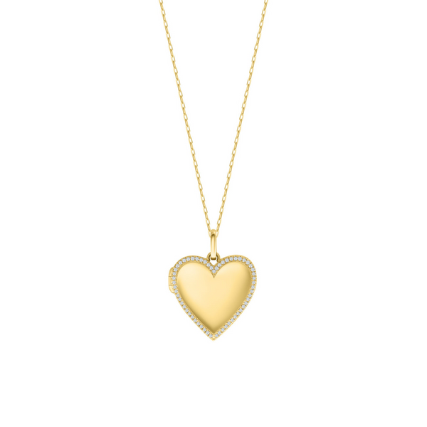 COACH Signature Quilted Heart Crystal Locket Necklace | Dillard's