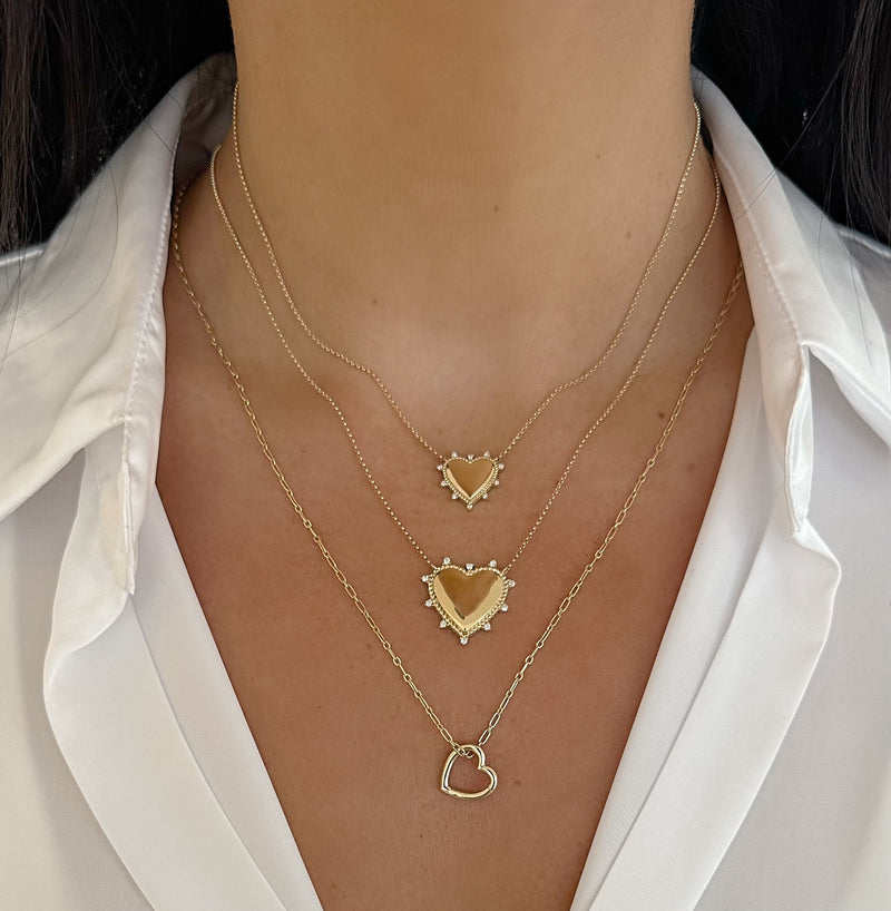 Gold and Diamond Heart Necklace