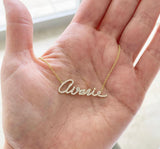 Single Name Custom Signature Necklace With Diamonds