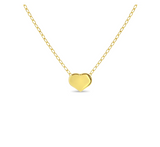 14k Gold Tiny Puffed Heart Teen Chain Necklace