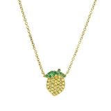 SINCERELY x Make Lemonade Anyway Yellow Citrine & Emerald Lemon Necklace