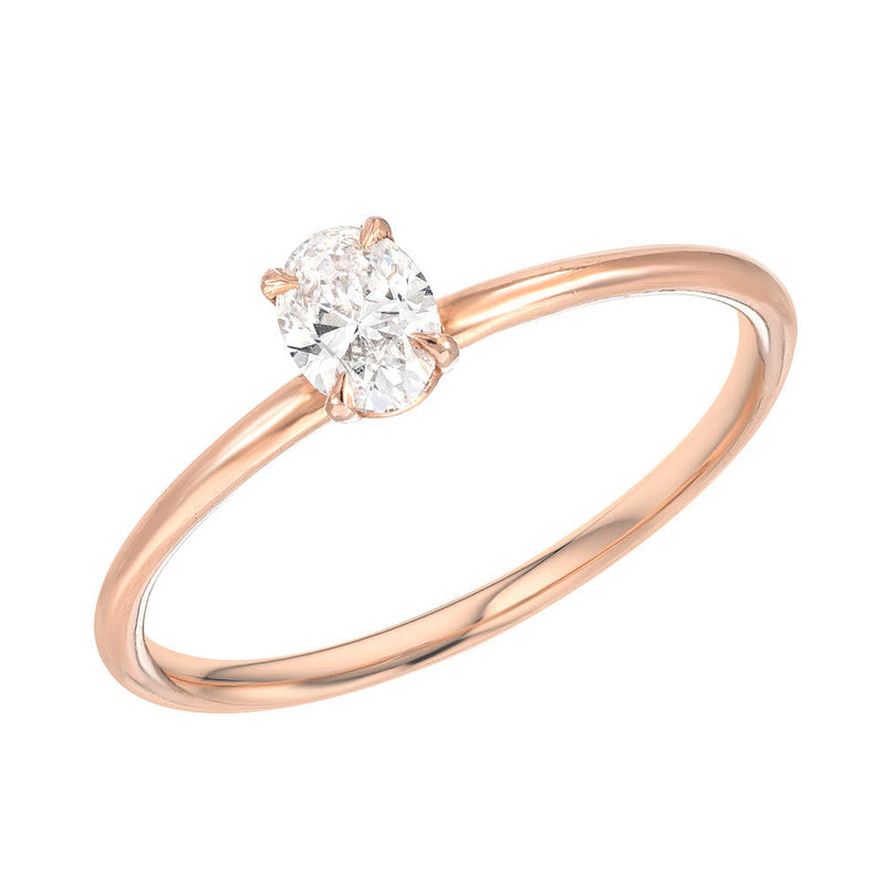 Oval Cut Stackable Ring Without Pave Band
