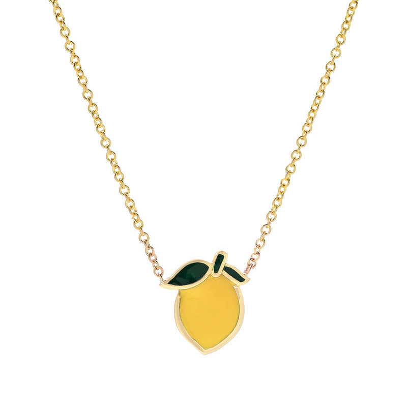 SINCERELY x Make Lemonade Anyway Enamel Lemon Necklace