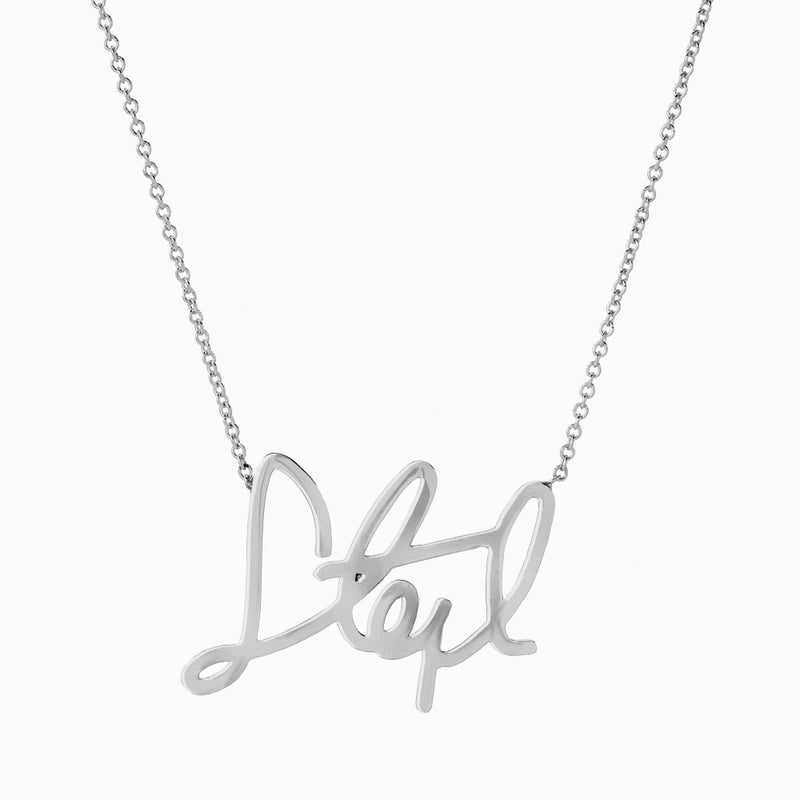 Single Name Custom Signature Necklace Without Diamonds