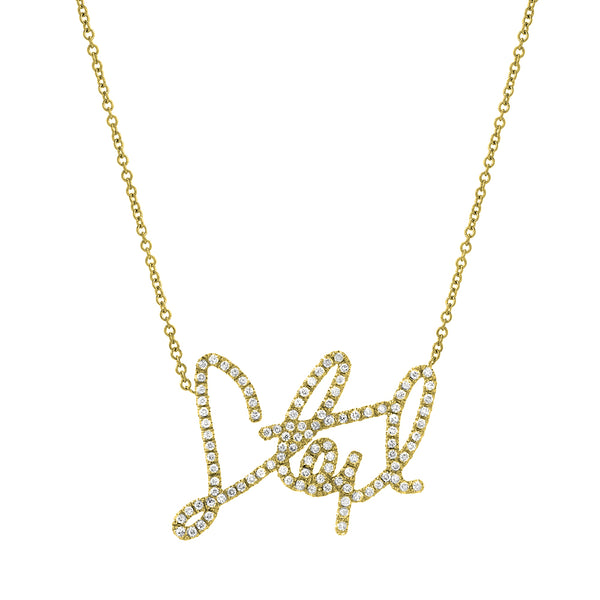 Single Name Custom Signature Necklace With Diamonds